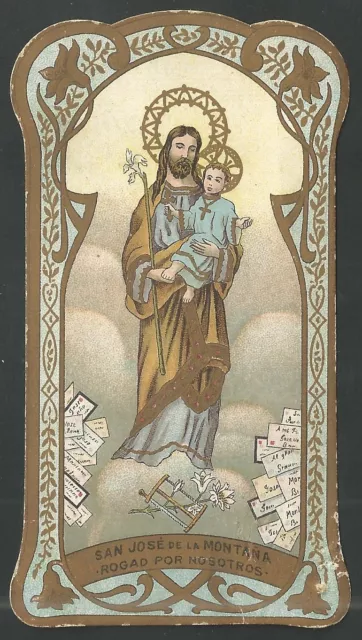 Estampa antigua de San Jose andachtsbild santino holy card santini