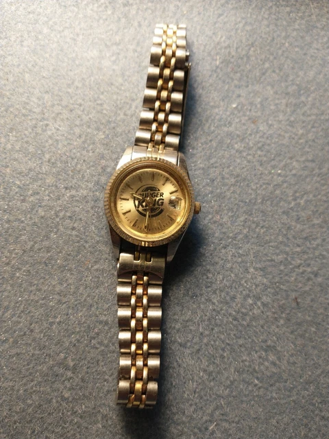 Burger King Logo Collectible Watch Gold & Silver Japan Stainless Steel
