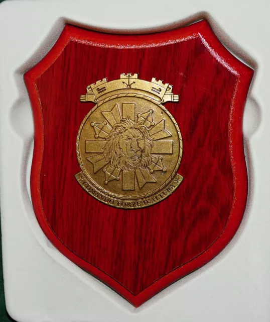 Crest Militare da collezione metallo su legno COMANDO FORZE D'ALTURA MARINA MIL.