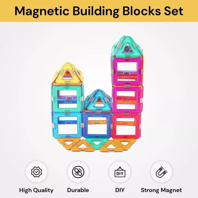 Magnetic Blocks Building Blocks Educational Toys Construction Stacking 3D Tiles 2