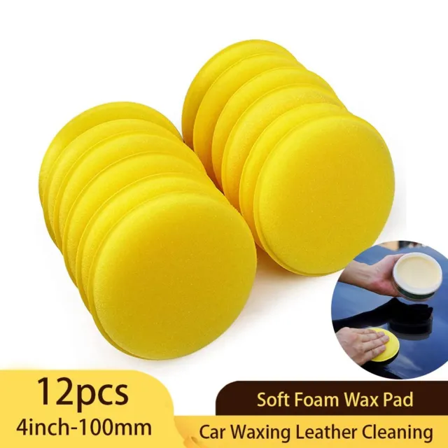 12x Car Wax Applicator Pads Foam Sponge Paint Cleaning Microfiber Polishing Pads