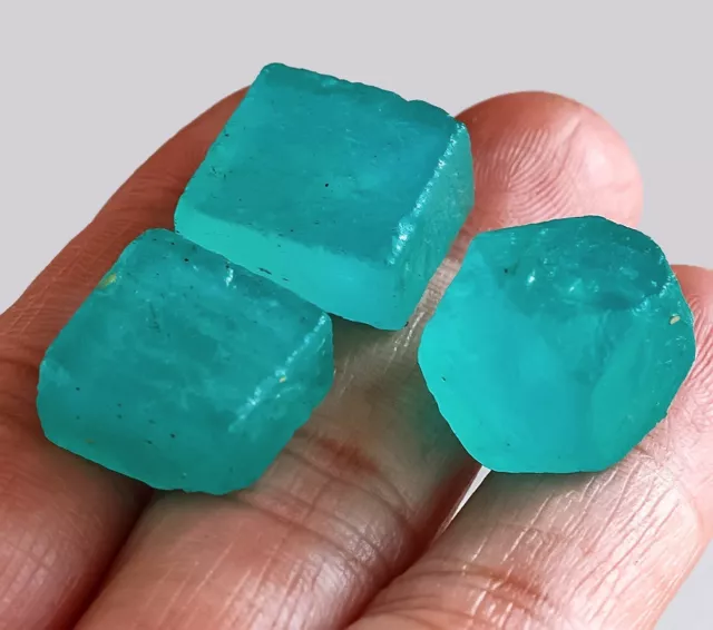 53.4Ct Paraiba Blue Amazonite Facet Rough Specimen Clarity Enhanced YMC305