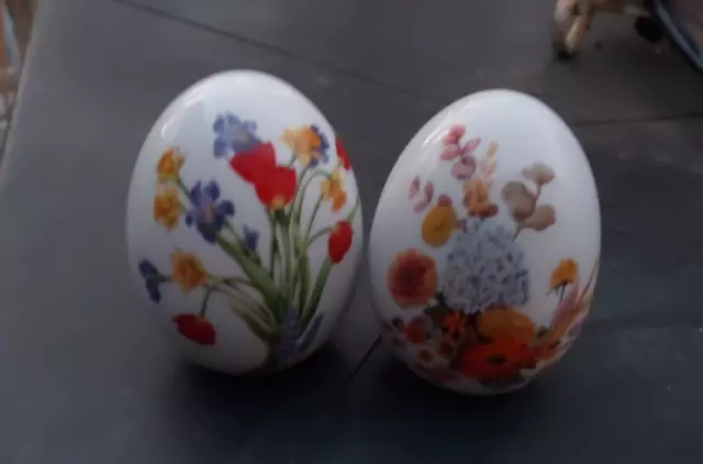 1987 & 1988 Porcelain Eggs Autumn’s Color By E. Hoffman - Avon Collectibles