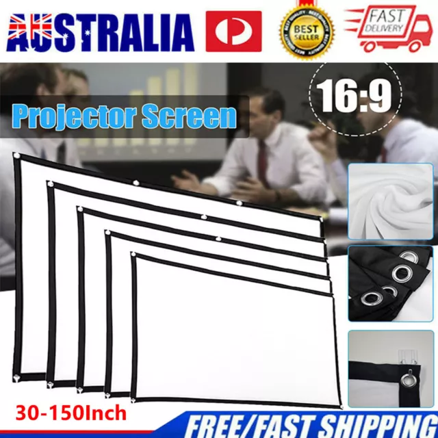 Foldable Portable Projector Screen 16:9 HD Outdoor Home 3D Movie Cinema Theater