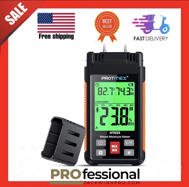 HT633DIGITAL WOOD MOISTURE Meter,Water Leak Detector,Pin Type Visual