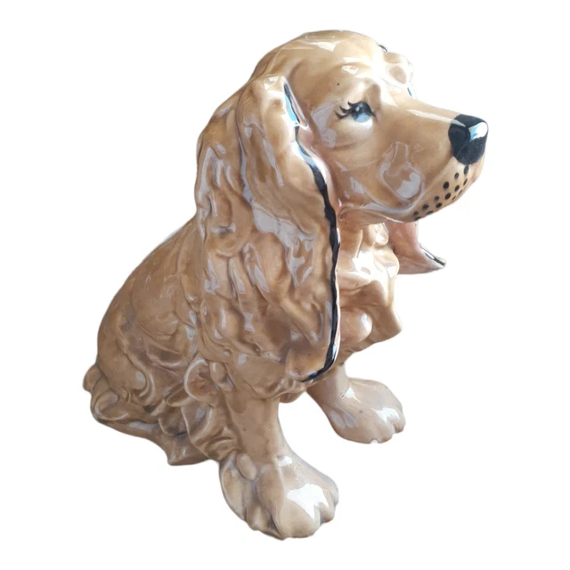 Vtg Studio Sitting Cocker Spaniel Puppy Dog Figurine Large 11" Garden Ceramic
