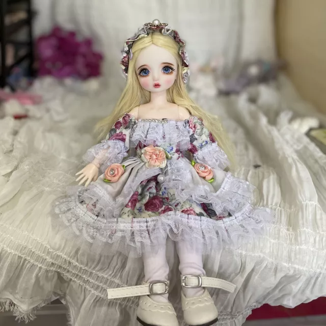 1/6 BJD Doll Cute Girl Ball Jointed Princess Toys Eyes Face Makeup Clothes Shoes