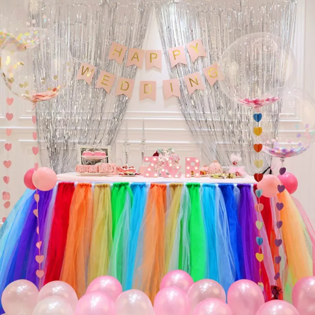 Tulle Tutu Table Skirt Cloth Wedding Birthday Xmas Baby Shower Party Decoration 3