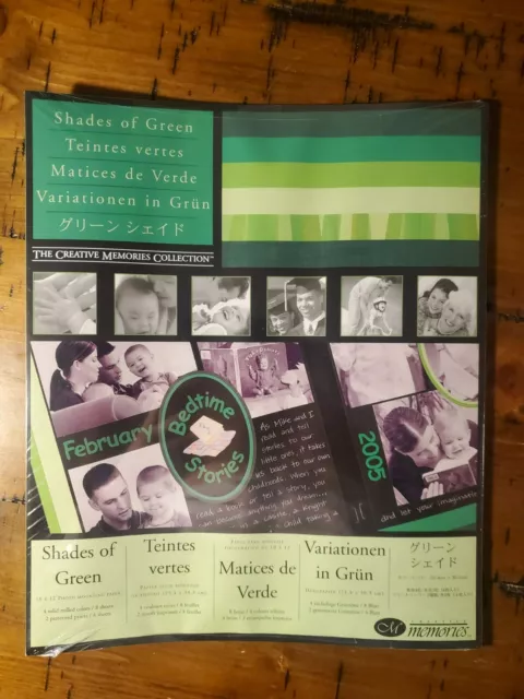 Papel de montaje fotográfico Shades of Green 10x12 4 colores 8 hojas recuerdos creativos