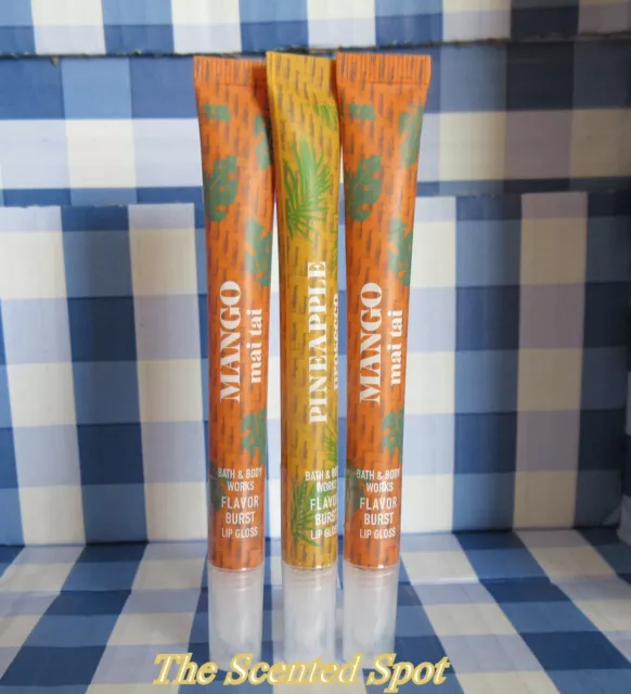 Bath & Body Works MANGO MAI TAI & PINEAPPLE PROSECCO Flavor Burst Lip Gloss NEW