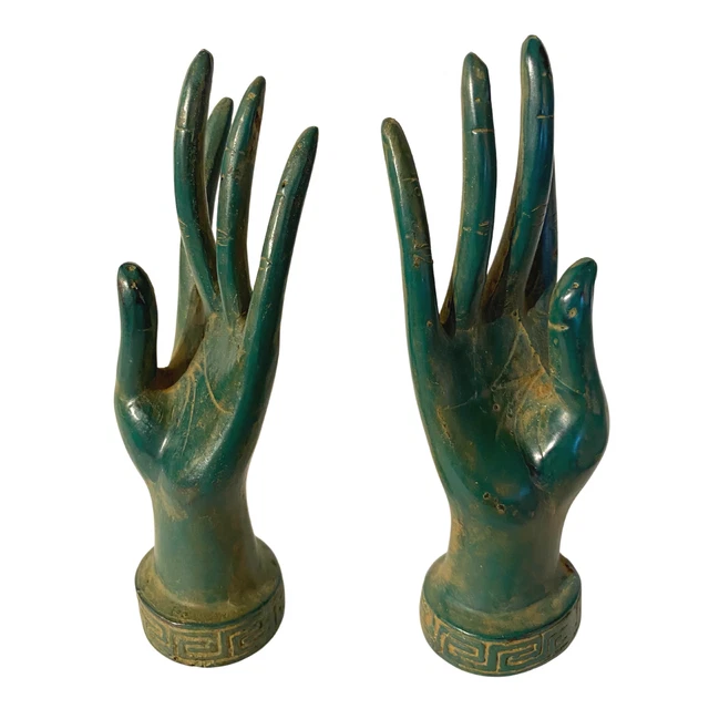 Buddha Abhaya Mudra Hands Sculpture Verdigris Bronze Positive Energy Bali Art