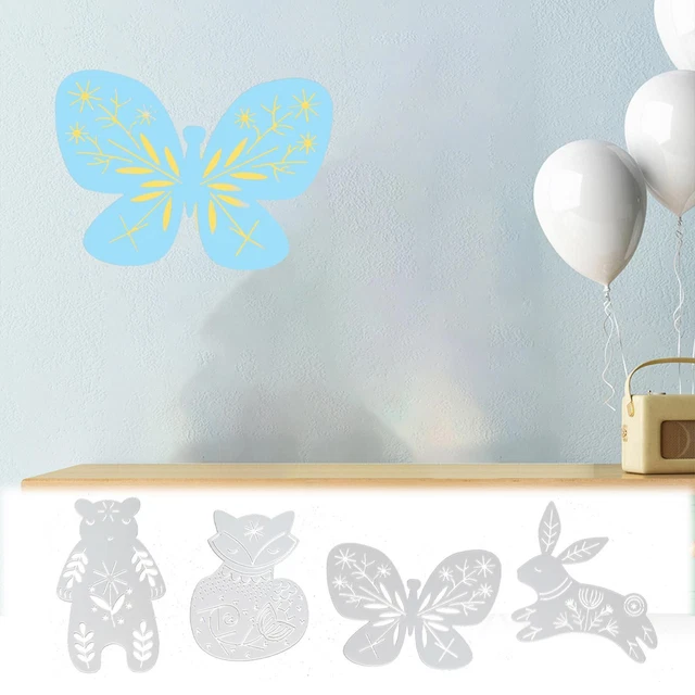 4 x Tierschablonen Malschablonen-Set Tiere Vorlage Scrapbooking Zeichnung