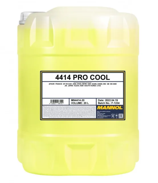 MANNOL MN4414-20 Kühlmittel Kühlerfrostschutz 20L -40°C Gelb Antifreeze