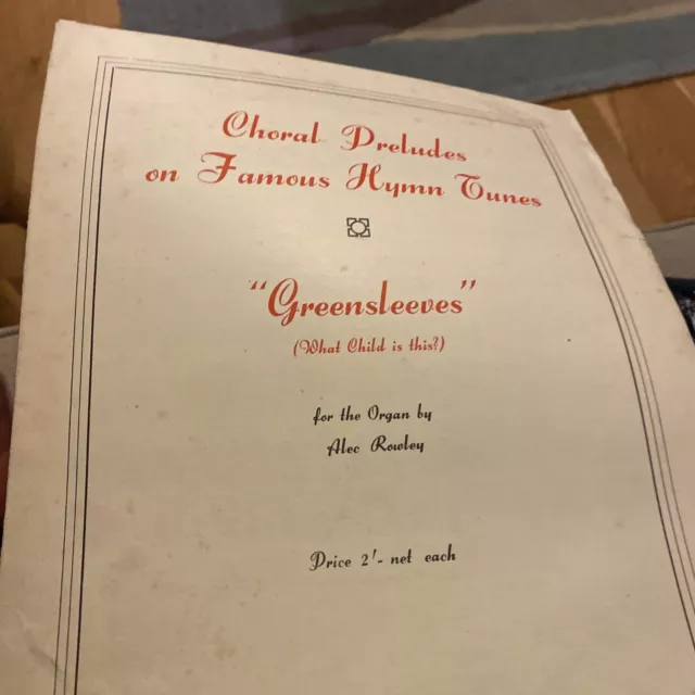 Chorale Prelude Greensleves Rowley For Organ