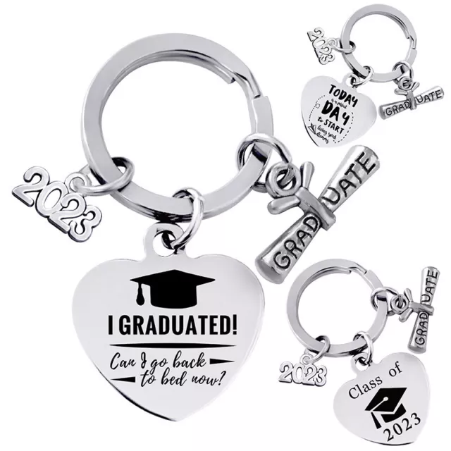 Boucle En Métal Charm Key Heart Alloy Keychain Car Bag Pendant Graduation *