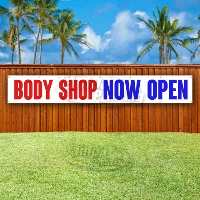 BODY SHOP NOW OPEN Advertising Vinyl Banner Flag Sign LARGE HUGE XXL SIZE