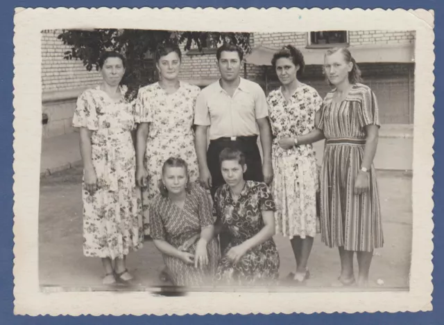 Beautiful Boy and Girls in Dresses Soviet Vintage Photo USSR