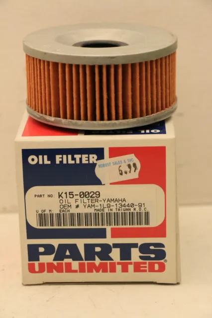 Parts Unlimited K15-0029 Oil Filter For Yamaha Repl 1L9-13440-91 No Gasket/oring