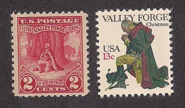 George Washington At Valley Forge - 2 U.s. Stamps (1928 & 1978) - Mint Condition