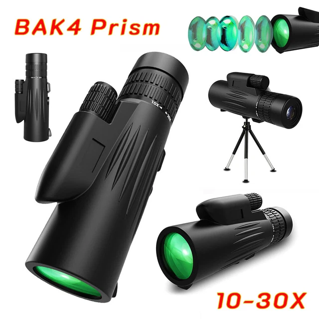 Telescopio monocular HD 10-30X zoom de largo alcance con clip de teléfono trípode para exteriores