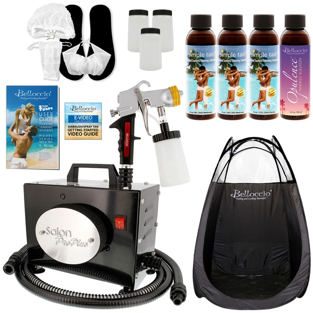 SALON PRO PLUS Aerógrafo sin sol KIT DE BRONCEADO EN AEROSOL 4 Carpa Simple Tan Solution