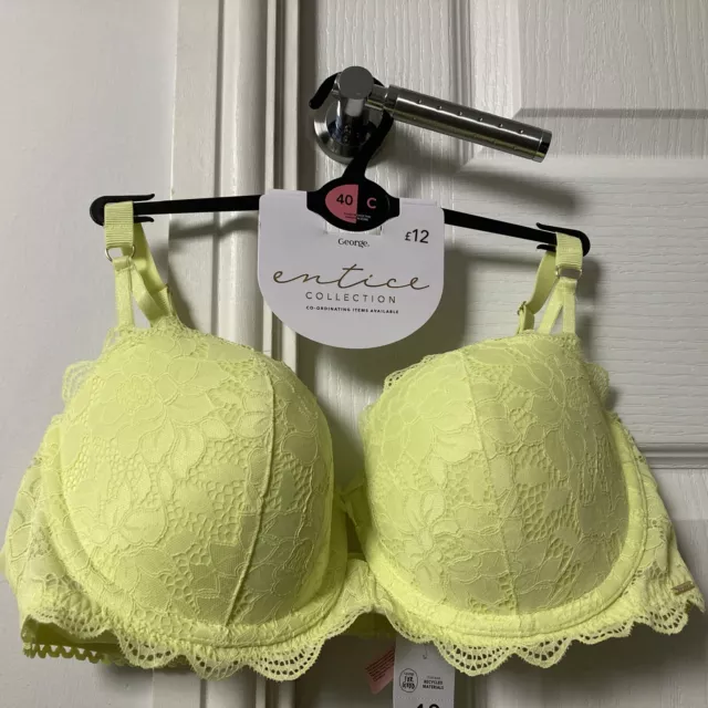 ASDA PADDED UNDERWIRED bra with rose sparkle effect and bow size 34a-40f  bnwot £5.89 - PicClick UK