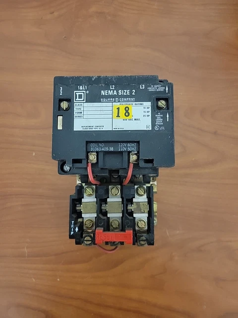 Square D 8536 SDO1 Size 2 Motor Starter With 120 Volt Coil