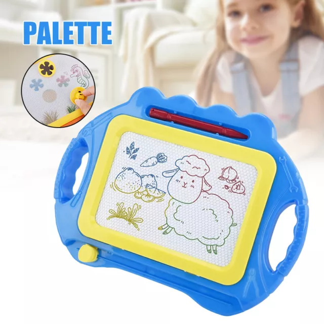 Kids Magnetic Drawing Board Erasable Doodle Board 4 Stamps Baby