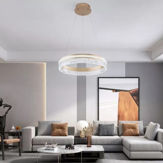Modern Round LED Ring Pendant Light Chandelier Ceiling Light Fixture Lamp Gold