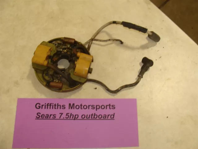 Sears 7.5hp outboard Ted williams stator points plate armature ignition coils
