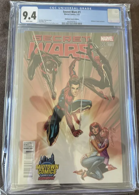 Secret Wars #1 (Marvel 2015)- J Scott Campbell Variant; CGC 9.4!