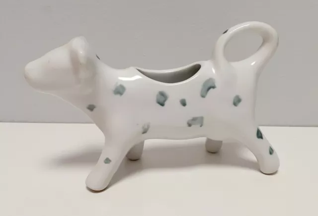 BIA Spotted Cow Porcelain Tail Handle Creamer 7"