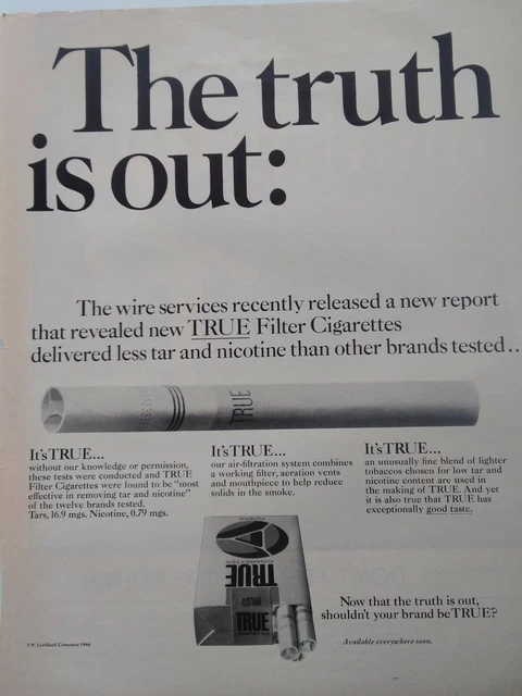 True Cigarette Print Ad Original Vtg 1966 Toledo OH Zoo Elephant Baby