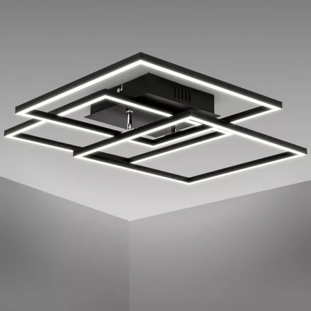 LED Deckenleuchte Büro-Deckenlampe schwenkbar  chrom-alu 40W Wohnzimmer warmweiß