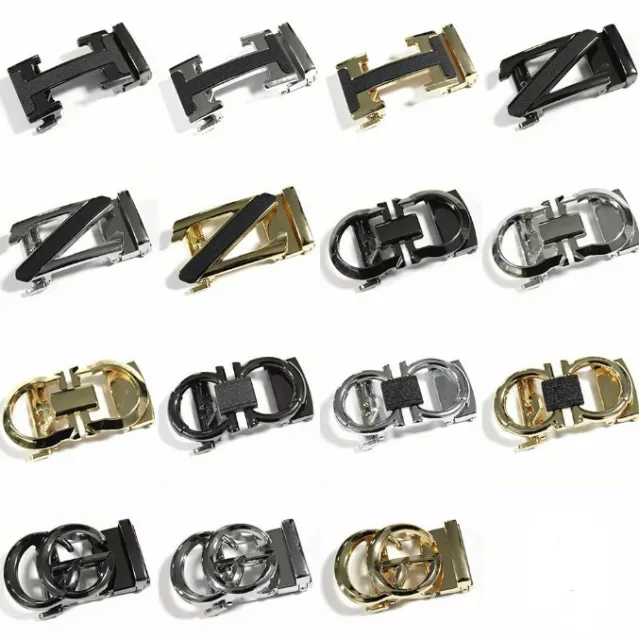 HOT!!!Men's 1.5"Alloy Letter Belt Buckle Black Gold Silver Head Belt Spring Head