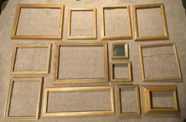 LOT  VINTAGE Wood Picture Frames Art Decor Gallery Wall shabby cottagecore ~ 9