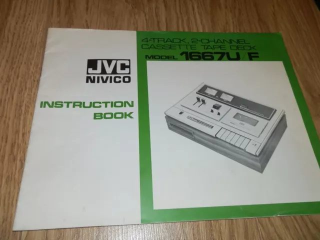 Vintage JVC 1667U/F 4 Track,2 Channel Cassette Tape Deck Instruction Book