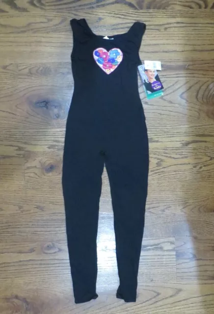 Jacques Moret Girls Black HEART Dance Leotard Unitard Bodysuit NWT 2