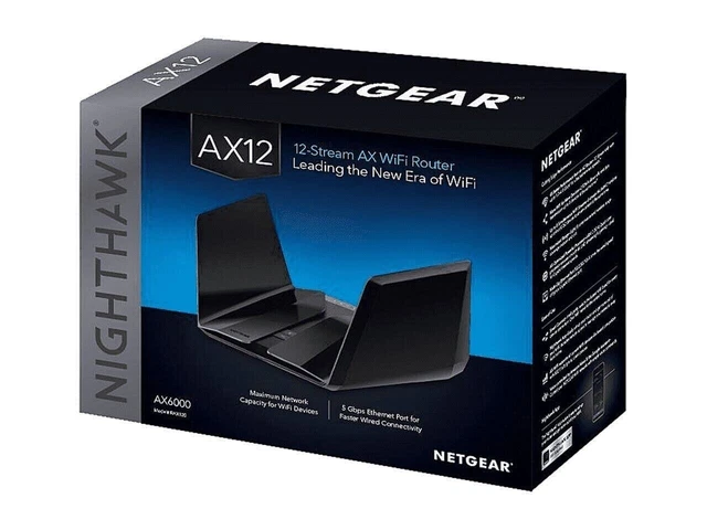 NETGEAR Nighthawk AX12 6 Ports 1000Mbps Wi-Fi Dual Band Router (RAX120),  AX6000