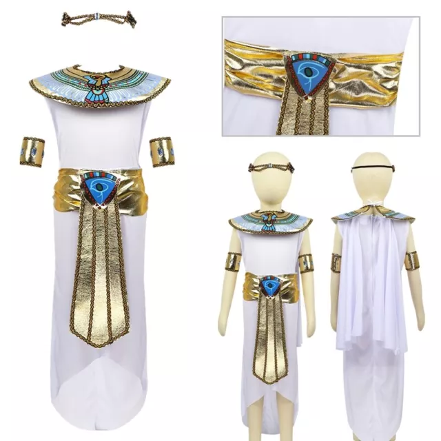 Abito principessa egiziana Cleopatra bambina regina del Nilo festa abito elegante