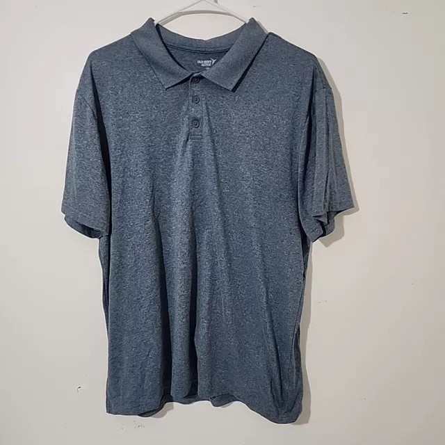 Old Navy Activewear Polo Shirt Mens XL Blue Core Short Sleeve 3 Button Collar