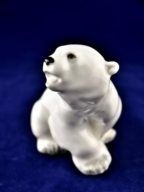 🐻‍❄️Lomonosov LFZ Factory Porcelain White Polar Bear Figurine Soviet USSR Vtg