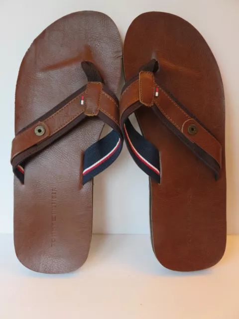 Tommy Hilfiger Brown Flip Flops Beach Ware Sandals Men’s Size 11.5-12 EUC