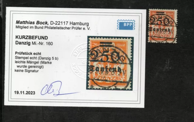Danzig  Einzelmarke 160 gestempelt ,echter Stempel, Infla geprüft
