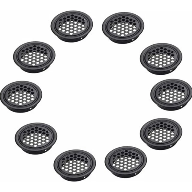 Grille D'aération Universelle Baceyong 60mm/75mm - Ajustable 360°, Pour Camping-car, Bus, Bateau - Noir/gris