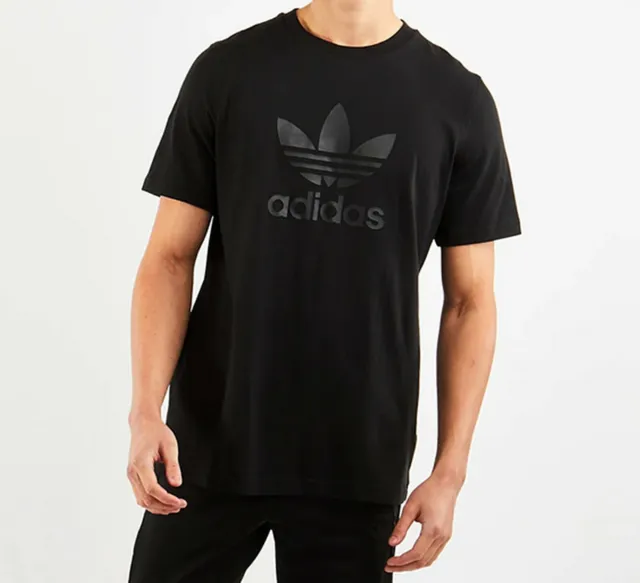 Mens Adidas Originals Big Trefoil Logo Black Tshirt Size S, M, Last 2 Rrp £23