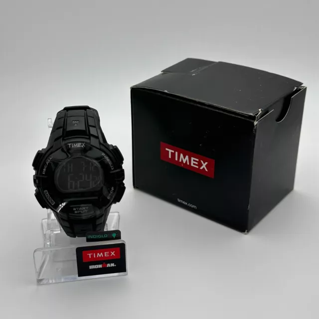 NEW! Timex Men's T5K793 Ironman Rugged 30 Black Resin Strap Digital Watch