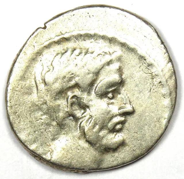 Brutus AR Denarius Silver Roman Ahala Coin 54 BC - Fine / VF 3