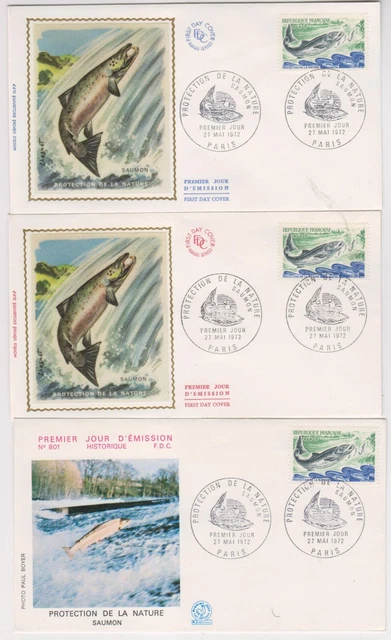 FRANCE Lot 8 Enveloppes FDC Année 1972 SERIGRAPHIE THIAUDE Timbre 1er Jour