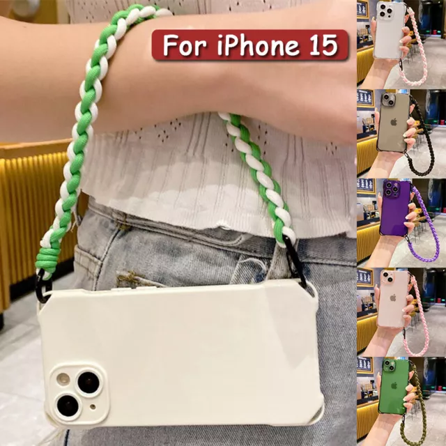 Coque Etui Antichoc Pour iPhone 15 Pro Max 14 13 12 11 Silicone Bracelet Case